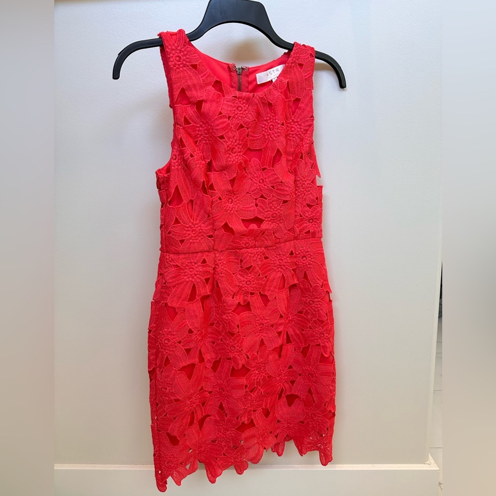 ASTR the Label Floral Lace/Textured Bodycon Dress - Pink - Size Small